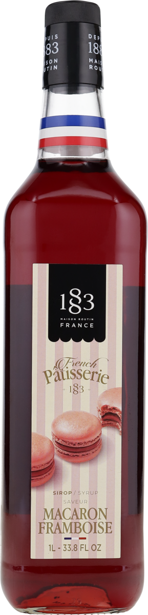 1883 Macaron Himbeere French Pâtisserie Sirup 1 L – Glasflasche